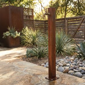 suporte de torneira node corten 1000mm de altura